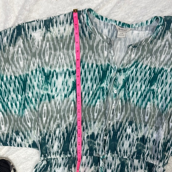 Ariat Teal and Gray Patterned Dress - Picture 2 of 6